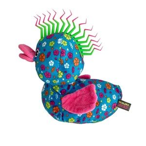 2013 Mohawk Duckie Plush Punk Duck Blue Pink Flowers Rare 10”
